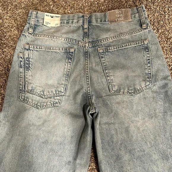Free People We The Free Ripple Wide Leg Cropped Pieced Jeans